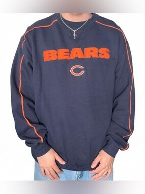 Vintage Chicago Bears NFL Pullover Sweatshirt Embroidered Football Sports Size L